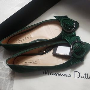 NEW MASSIMO DUTTI FLAT SUEDE AND LEATHER SHOES 5